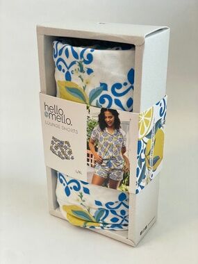 Hello Mello Lounge Top & Lounge Shorts Santorini L/XL Size 12-16 New in Box